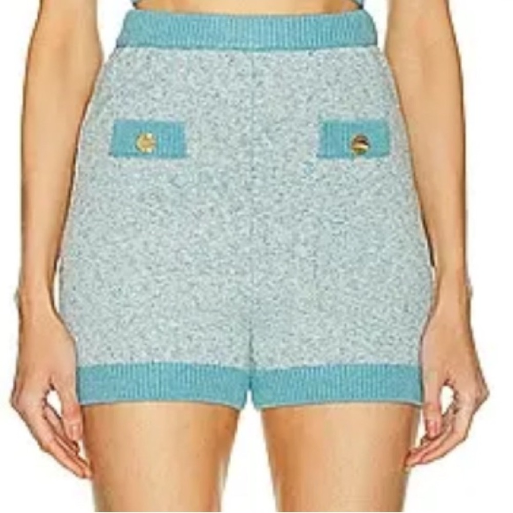 Matthew Bruch Blue Tweed Shorts Size 2